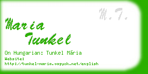 maria tunkel business card